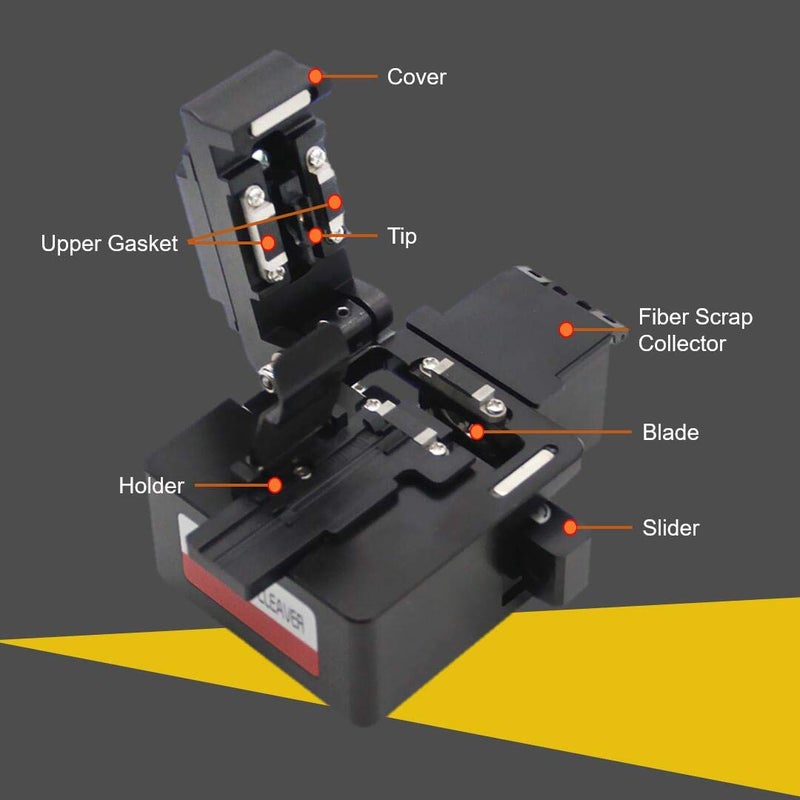 QIIRUN High Precision Optical Fiber Cleaver with 16 Cleaving Spots and 48000 Cleaves Fiber Cutter Tool with FTTH Fiber Holder for 0.25mm 0.9mm 3.0mm Coating Diameter Fiber - Image 2